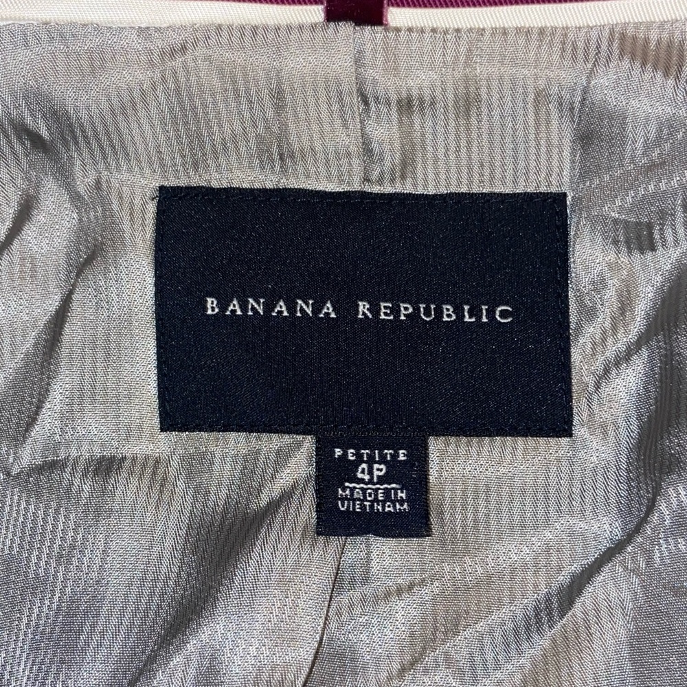 Banana Republic Women’s Gray Wool Blazer Size Petite 4 Office Business Casual - Picture 5 of 6